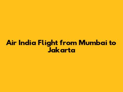 Air India Flight from Mumbai to Jakarta