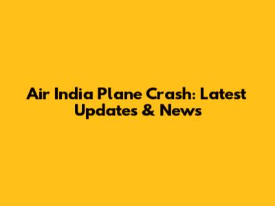 Air India Plane Crash: Latest Updates & News