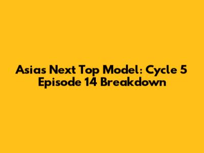 Asia's Next Top Model: Cycle 5 Episode 14 Breakdown