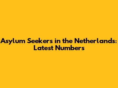 Asylum Seekers in the Netherlands: Latest Numbers