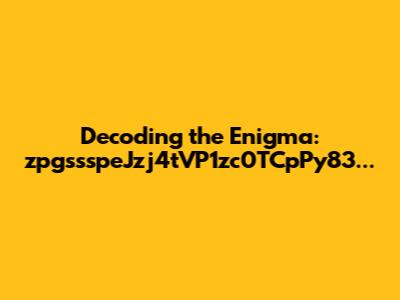 Decoding the Enigma: zpgssspeJzj4tVP1zc0TCpPy83...