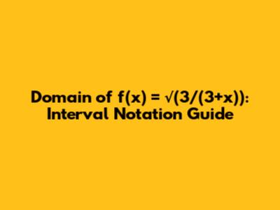 Domain of f(x) = √(3/(3+x)): Interval Notation Guide