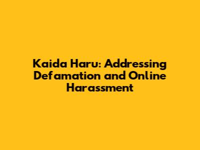 Kaida Haru: Addressing Defamation and Online Harassment