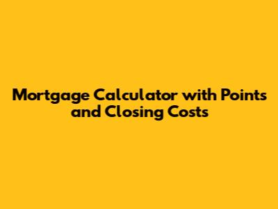 Mortgage Calculator with Points and Closing Costs