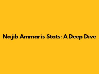 Najib Ammari's Stats: A Deep Dive