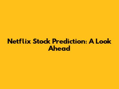 Netflix Stock Prediction: A Look Ahead