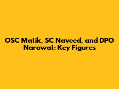 OSC Malik, SC Naveed, and DPO Narowal: Key Figures
