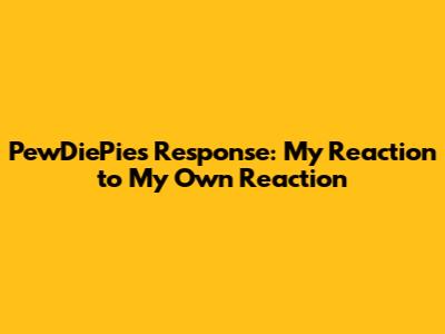 PewDiePie's Response: My Reaction to My Own Reaction