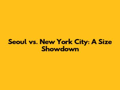 Seoul vs. New York City: A Size Showdown