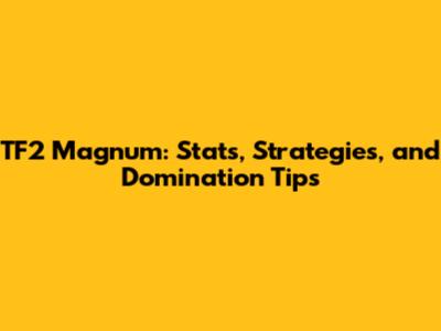 TF2 Magnum: Stats, Strategies, and Domination Tips