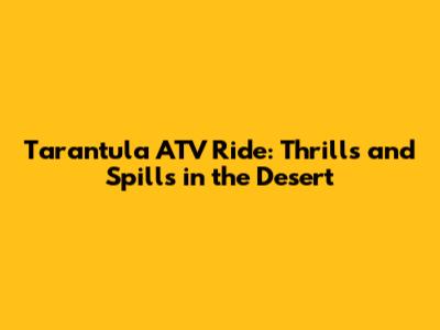 Tarantula ATV Ride: Thrills and Spills in the Desert