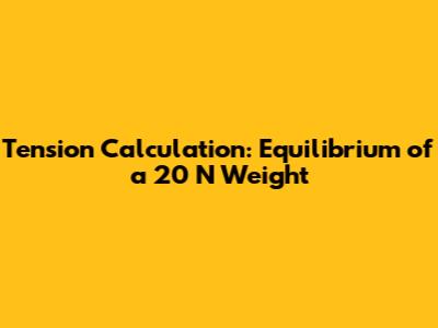 Tension Calculation: Equilibrium of a 20 N Weight