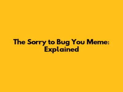 The 'Sorry to Bug You' Meme: Explained