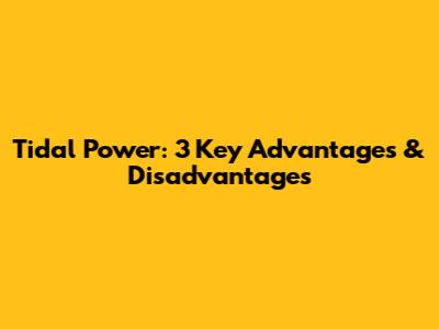 Tidal Power: 3 Key Advantages & Disadvantages