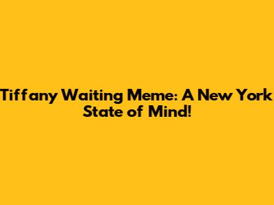 Tiffany Waiting Meme: A New York State of Mind!