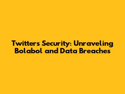 Twitter's Security: Unraveling Bolabol and Data Breaches
