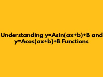 Understanding y=Asin(ax+b)+B and y=Acos(ax+b)+B Functions
