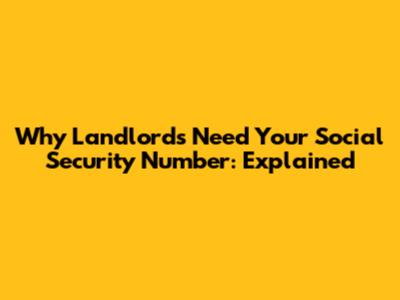 Why Landlords Need Your Social Security Number: Explained