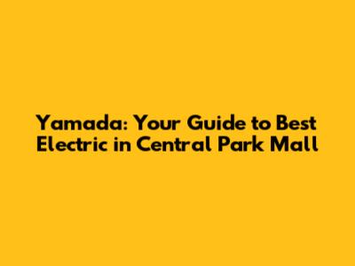 Yamada: Your Guide to Best Electric in Central Park Mall