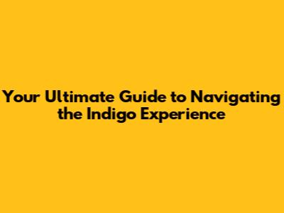 Your Ultimate Guide to Navigating the Indigo Experience