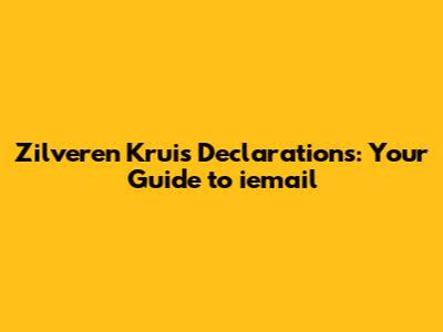 Zilveren Kruis Declarations: Your Guide to iemail